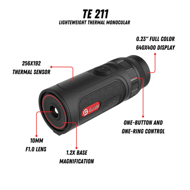 GUIDE USA | TE211 Thermal Monocular 1.2X 256X192 10mm