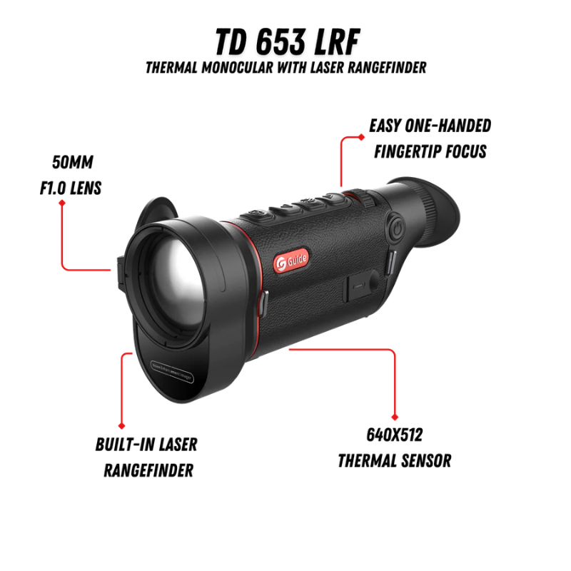 GUIDE USA | TD653 LRF Thermal Monocular 2.6X 640x512 50mm