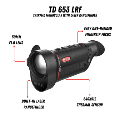 GUIDE USA | TD653 LRF Thermal Monocular 2.6X 640x512 50mm
