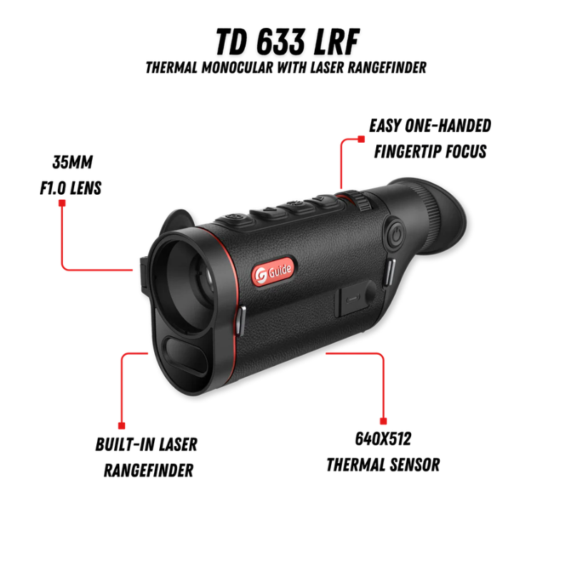 GUIDE USA | TD633 LRF Thermal Monocular 2X 640x512 35mm