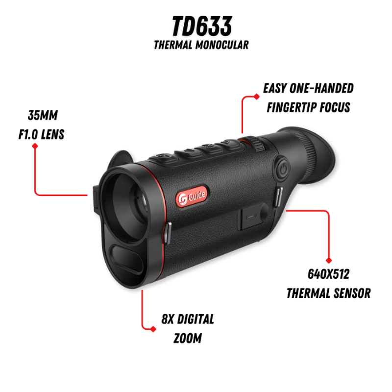 GUIDE USA | TD633 Thermal Monocular 2X 640x512 35mm