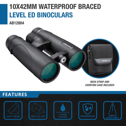 BARSKA | 10x42mm Level ED Waterproof Open Bridge Binoculars | AB12804