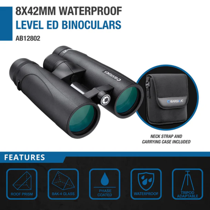 BARSKA | 8x42mm Level ED Waterproof Open Bridge Binoculars | AB12802